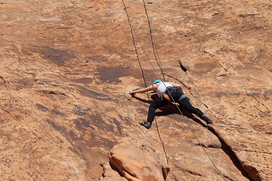 Families Rock Climb while on New Haven Residential Treatment Center's Family Camping Trip to Moab.
